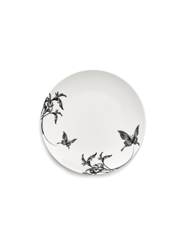Dessert plate butterfly ballet white - black Unity