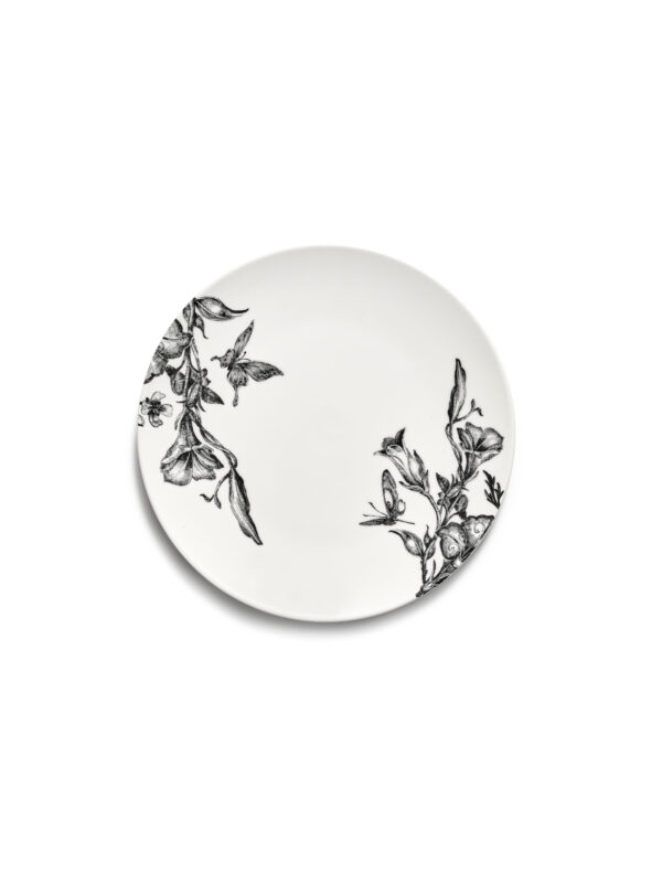 Dessert plate magical blossom white - black Unity