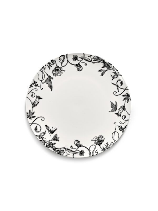 Breakfast plate floral fantasy white - black Unity