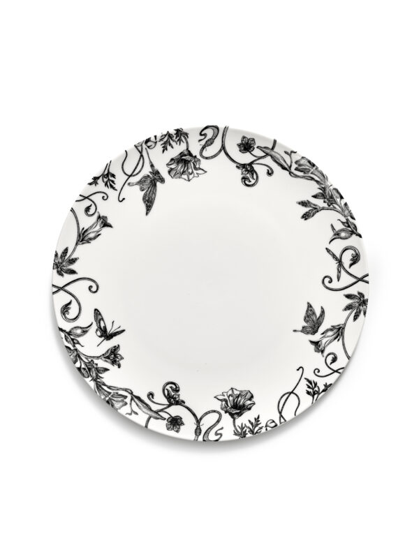 Starter plate floral fantasy white - black Unity