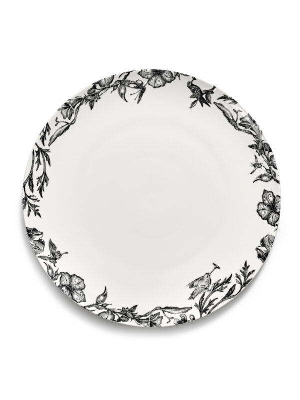 Dinner plate enchanted garden white - black Unity