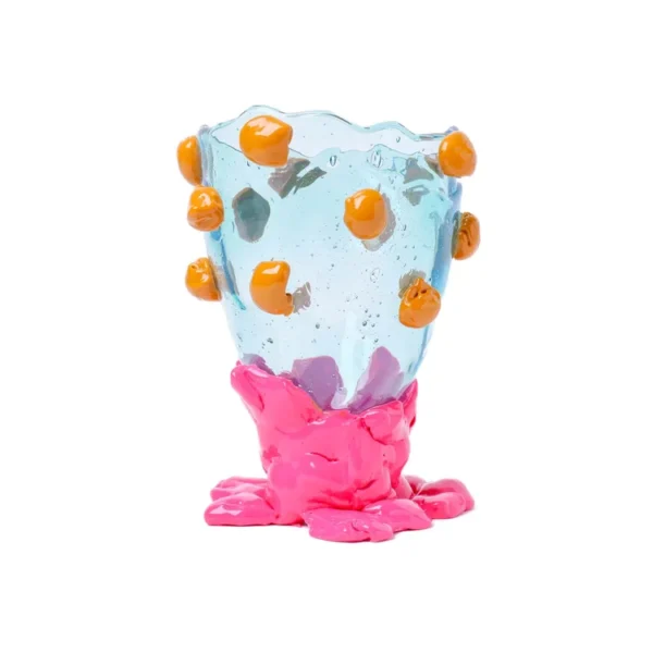 Nugget Vase M  Aqua, Ochre, Fuchsia