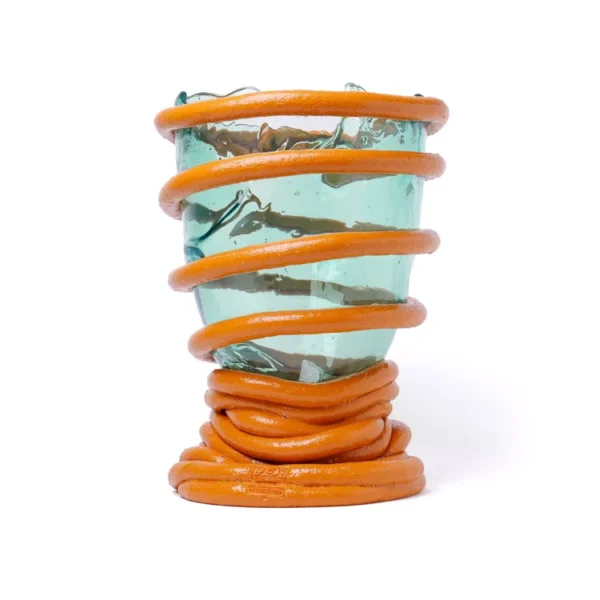 Pompitu I Vase - Aqua, Ochre